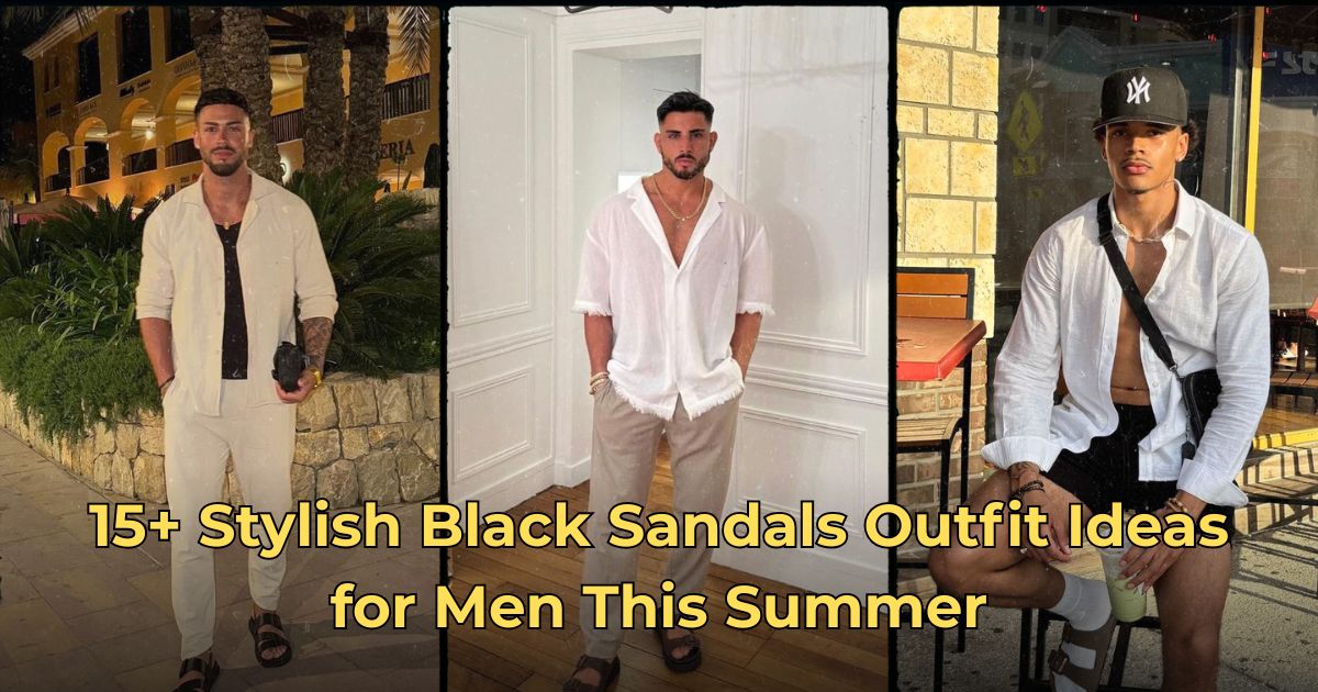 15+ Stylish Black Sandals Outfit Ideas for Men This Summer